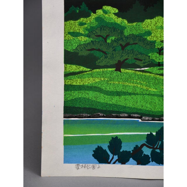 1980s Masao Ido, Ritsurin Garden II, 1980, Woodblock Print For Sale - Image 5 of 14