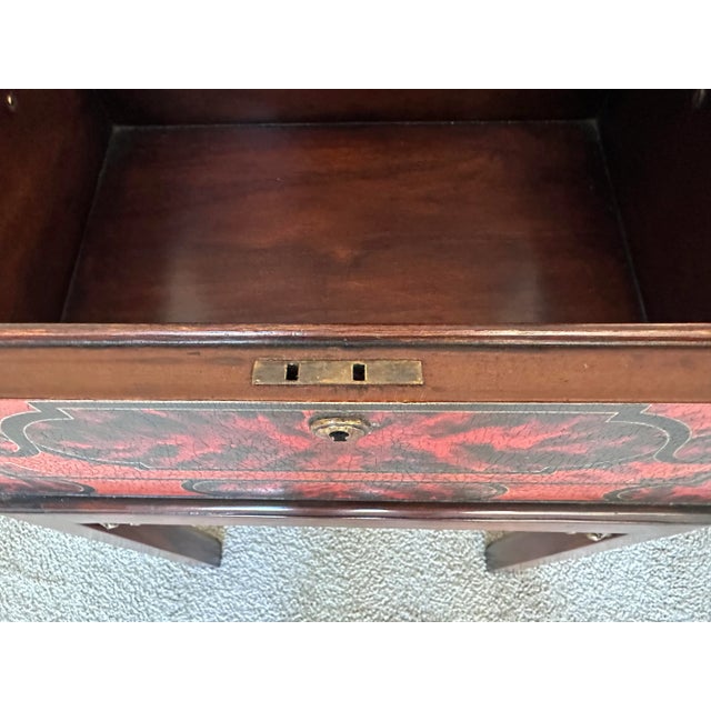 Theodore Alexander Georgian Style Decoupaged Mahogany Cellarette Box on Stand For Sale - Image 9 of 11
