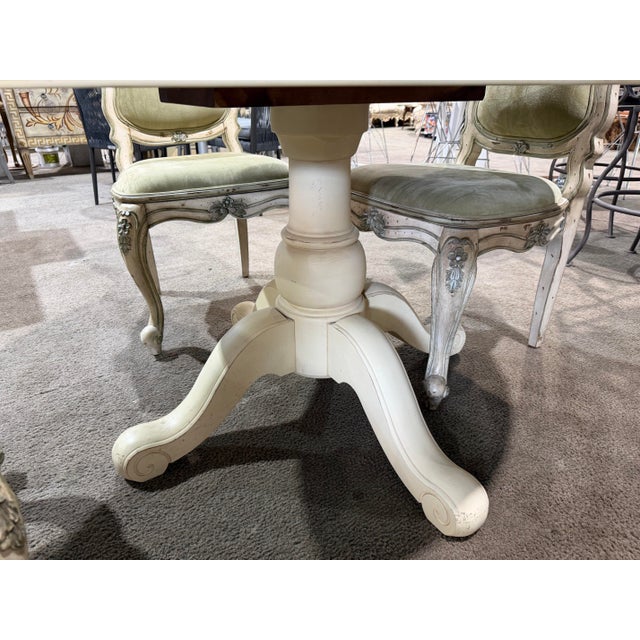 Brown Ethan Allen French Provincial Dining Set - Four Chairs For Sale - Image 8 of 10