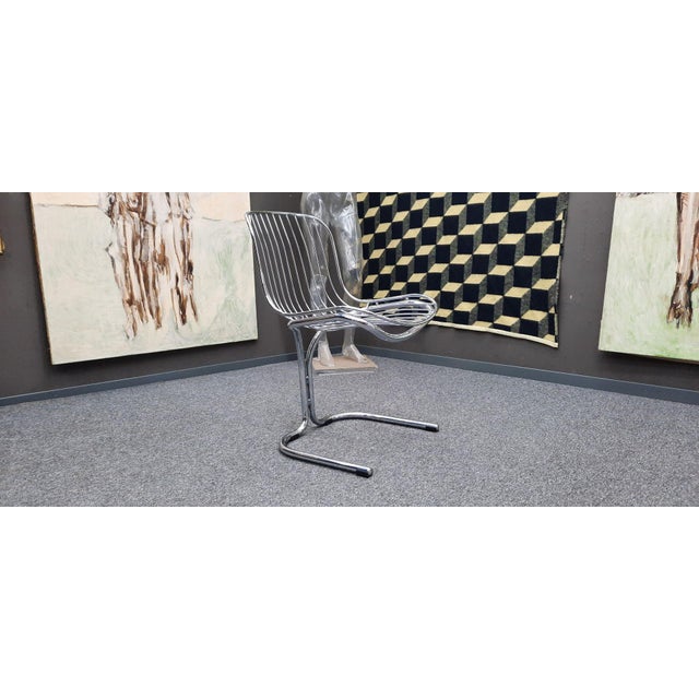 1970s Space Age Radiofreccia Chrome Dining Chairs by Gastone Rinaldi for Rima, 1970s, Set of 6 For Sale - Image 5 of 10