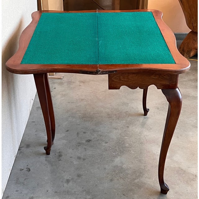 Game Card Fold Over Side Table or Tea Table With Hidden Drawer For Sale In Miami - Image 6 of 12