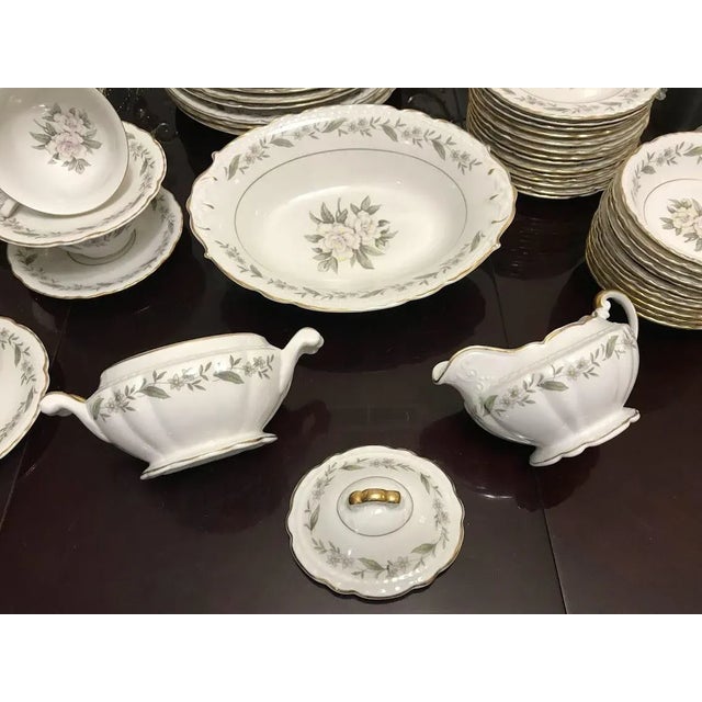 Antique White Vintage Fleur De Blanc Gardenia Dinnerware Set by Royal Jackson, Service for Twelve- 72 Pieces For Sale - Image 8 of 13