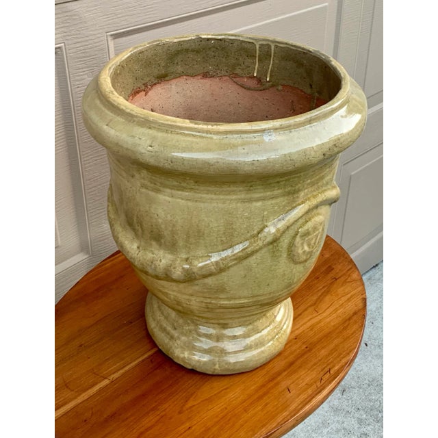French Provincial Glazed Earthenware Pedestal Planter For Sale In South Bend - Image 6 of 12