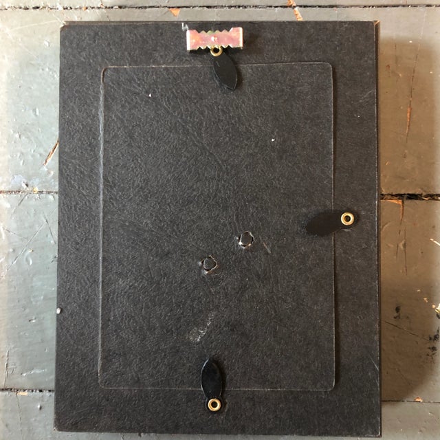 Victorian Original Vintage Small “Girl With Dog” Chromosome Litho Victorian Cutout Framed For Sale - Image 3 of 4