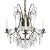 A classic oxidised brass 5 arm baroque style chandelier hand pinned with almond shaped crystals. Brass frame with 3...