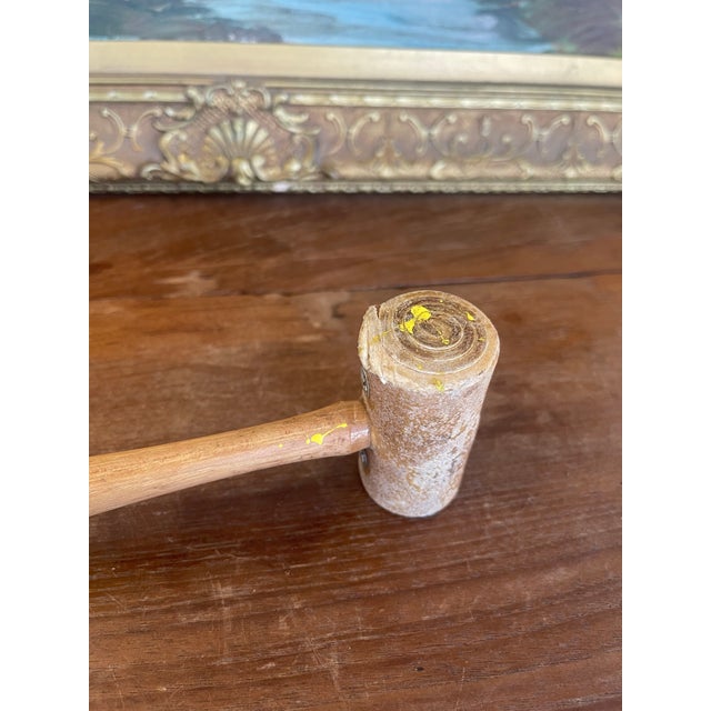 Mid 20th Century Vintage Rawhide Mallet With Wooden Handle - Mid-20th Century Leatherworking or Jewelry Tool. For Sale - Image 5 of 10