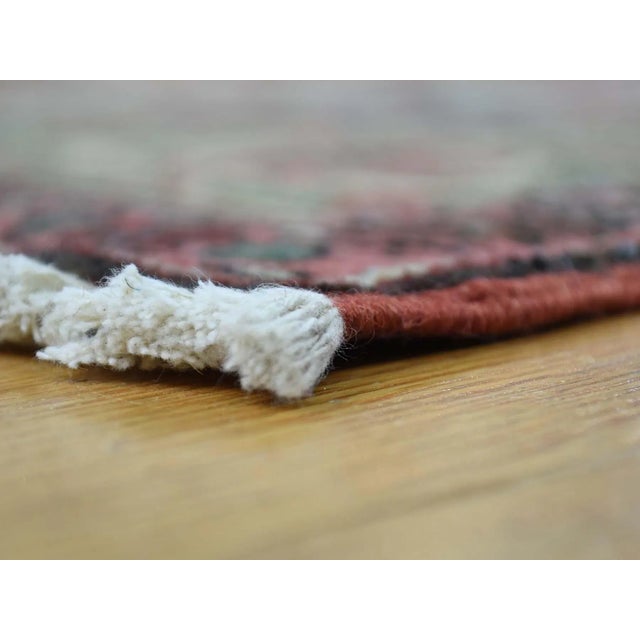 Gothic 1880 Antique Persian Serapi Red & Ivory Hand Knotted Rug For Sale - Image 3 of 13