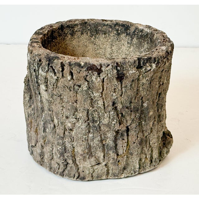 Faux Bois Planter Urn or Garden Pot in Shape of Tree Trunk (Two Available) For Sale - Image 4 of 5