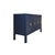Contemporary Matthew Izzo Home Rue Navy Blue Linen Four Door Buffet With Brass Circle Door Pulls For Sale - Image 3 of 7