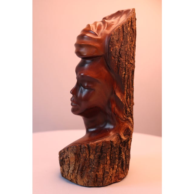 Folk Art Late 20th-Century Signed Hawaiian Milo Wood Sculpture Brandon Blair For Sale - Image 3 of 8