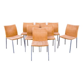 Vintage Italian Suede "Lia" Dining Chairs by Zanotta For Sale