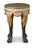 The Italian 18th-century inspired side table, featuring faux marble paint, a detailed scalloped skirted base, and hand...
