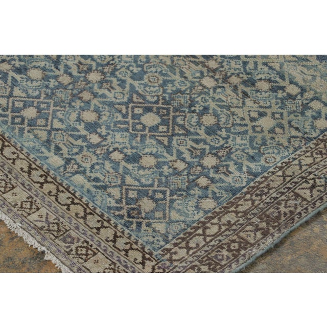 Early 19th Century Antique Persian Malayer Runner in Blue and Beige With Floral Pattern - Rug & Kilim For Sale - Image 5 of 7