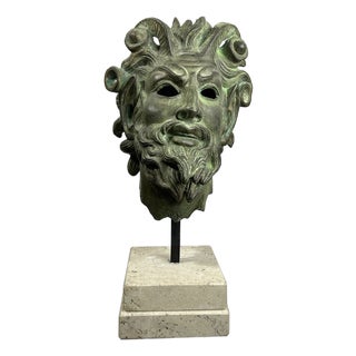 Faun Head, 21st Century, Bronze For Sale