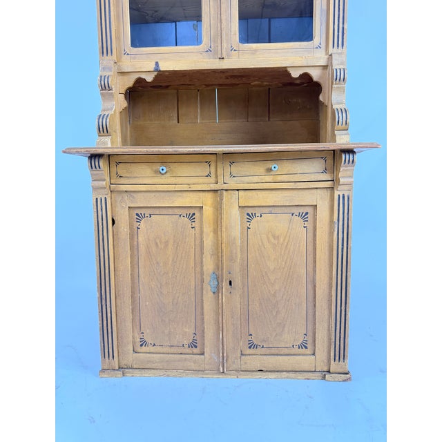 19th Century 19th Century Honey Pine Step Back Hutch For Sale - Image 5 of 9