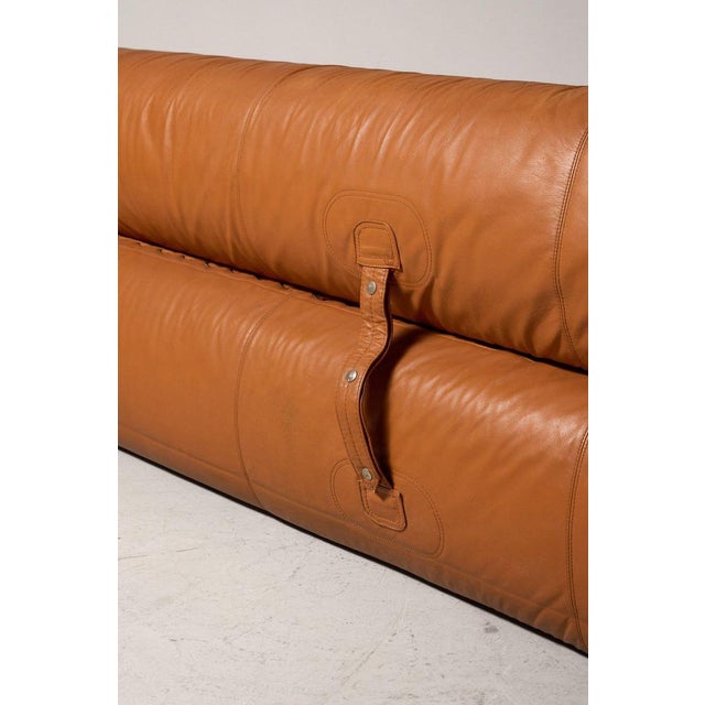 Anfibio Convertible Sofa in Cognac Leather by Alessandro Becchi, 1970s For Sale - Image 10 of 13