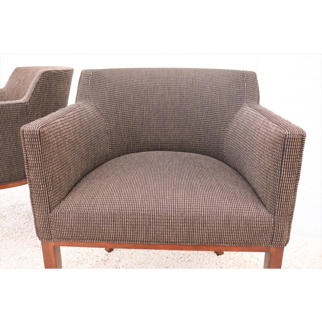 Modern Douglas Levine For Bright Chair Brown Eno Arm Chairs A Pair Chairish