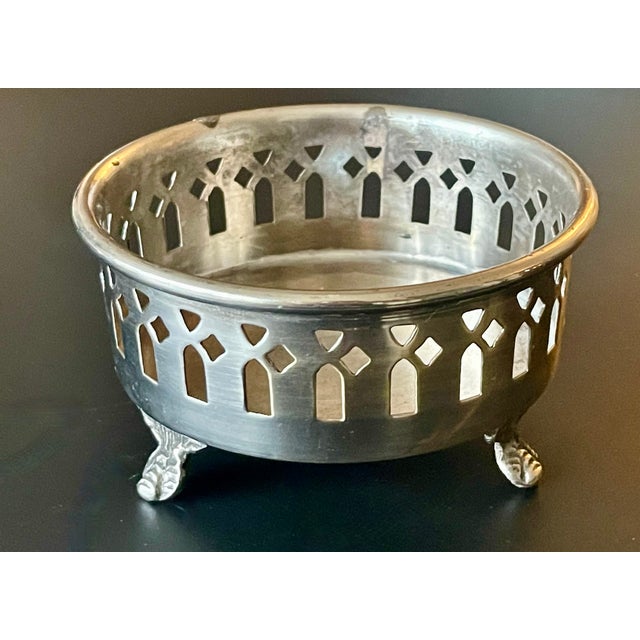 English Traditional Footed Pierced Wine Coaster For Sale - Image 4 of 7