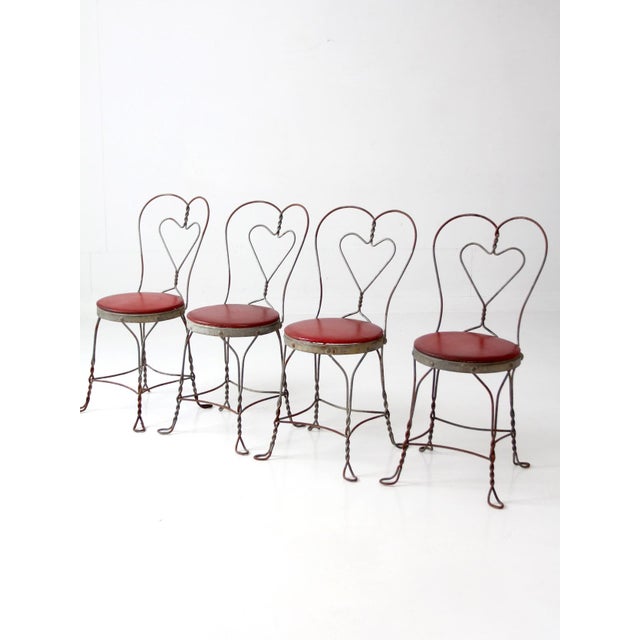 Vintage 1960s Simpson Bosworth Heart Back Ice Cream Parlor Dinette Set For Sale - Image 4 of 18