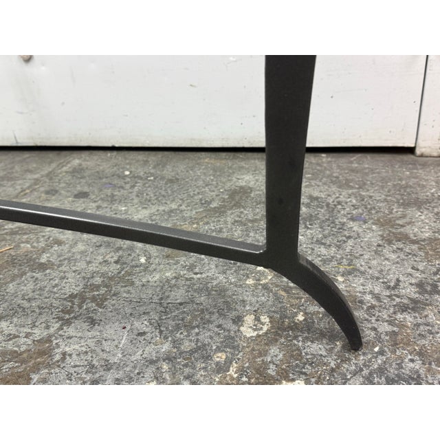 French Art Deco Style Wrought Iron Oval Glass Coffee Table For Sale - Image 11 of 12