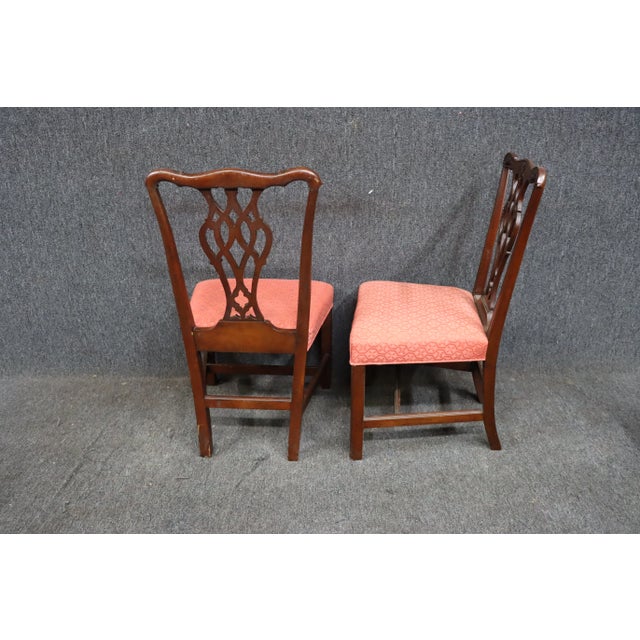 Mid 20th Century Beacon Hill Attributed Chippendale Chairs Set/8 For Sale - Image 5 of 13