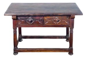 Writing Table with Two Drawers in Walnut, 1800s