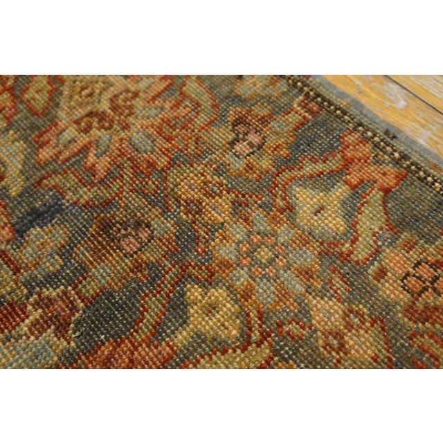 1900s Blue Gray Herati Fish Antique W. Persian Bijar Carpet 2' 8" X 16 Handknotted Wool Runner Rug For Sale - Image 10 of 12