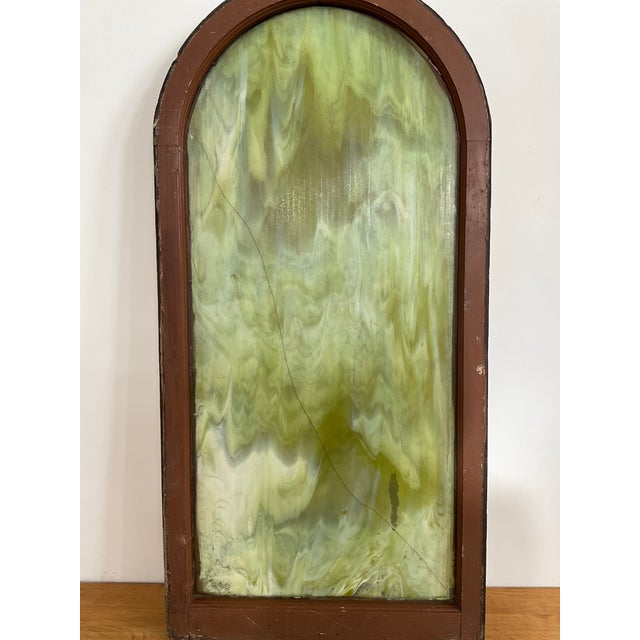 Vintage Arch Top Slag Glass Window, Early 20th C For Sale In Raleigh - Image 6 of 12