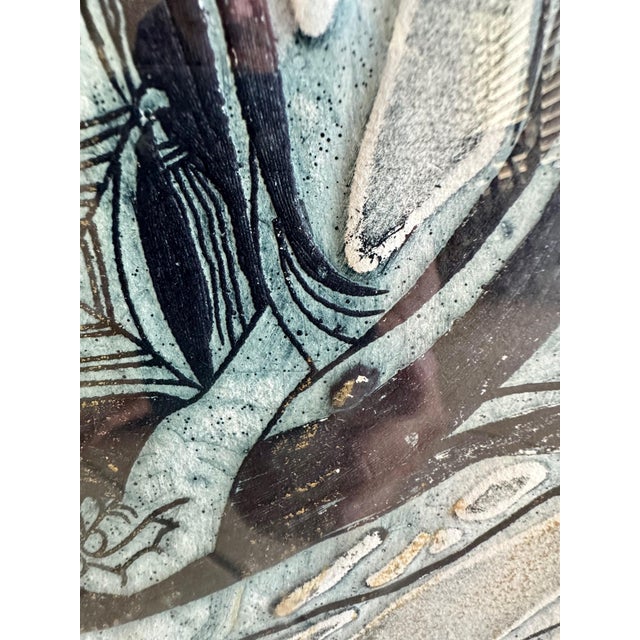 Blue Bruce Onobrakpeya - Blue Base 1988 - Plastograph Engraving For Sale - Image 8 of 12