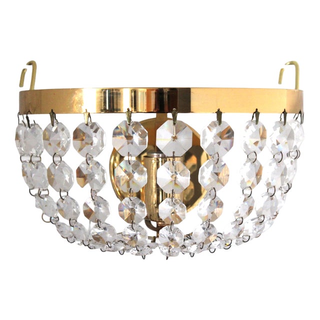 Lead Crystal Wall Light from Maderna, 1960s For Sale