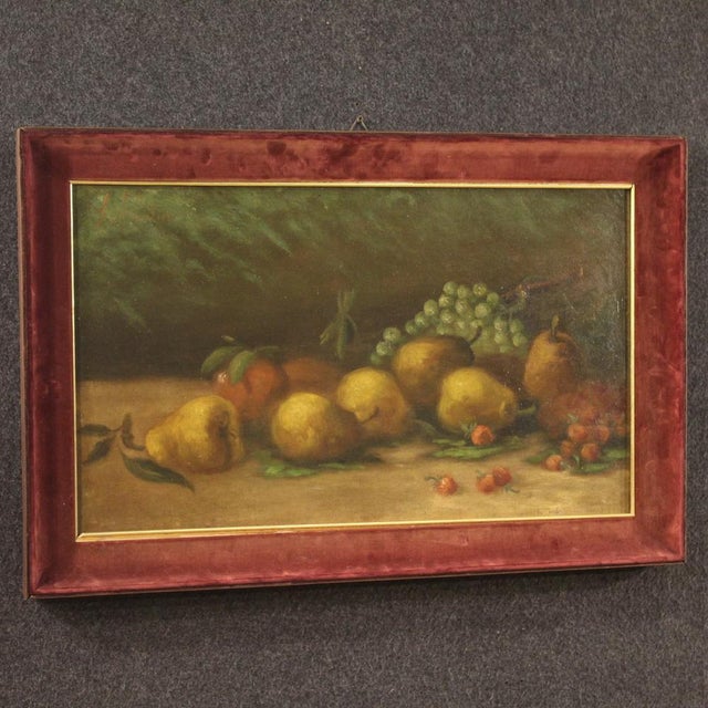 Italian Artist, Still Life with Fruit, 1950, Oil on Canvas For Sale - Image 6 of 16