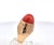 1940s Yellow Gold Mediterranean Coral Cocktail Ring, Unique Design, Size 6.5 For Sale - Image 9 of 11