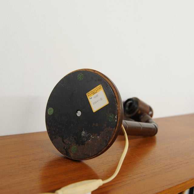 Brown Swedish Wooden Table Lamp from GB Solbackens Svarveri, 1970s For Sale - Image 8 of 10