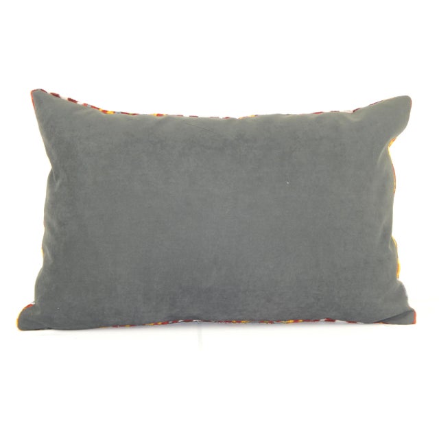 Textile Silk Velvet Ikat Accent Pillow For Sale - Image 7 of 8