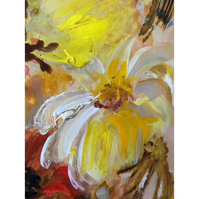 Mid-Century Modern Floral Abstract Acrylic on Board For Sale - Image 15 of 18