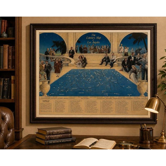 Vintage Literary Map of Los Angeles by Linda Ayriss, 1987 For Sale - Image 12 of 13