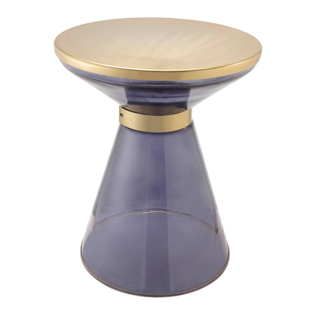 Coral Glass & Iron Side Table For Sale In Los Angeles - Image 6 of 6
