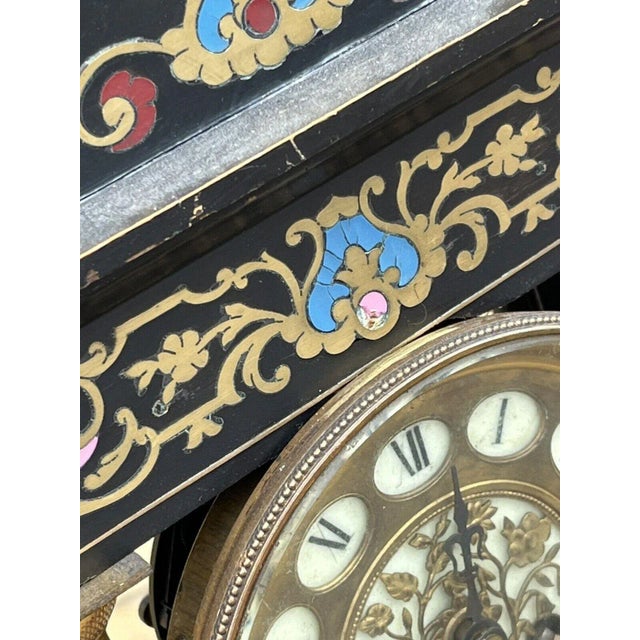 French Boulle Clock with Chines on a Bell For Sale - Image 5 of 13