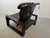 Mid-Century Modern Brutalist Black Leather Armchair with Black Wooden and Metal Chrome Frame by Sonja Wasseur, Netherlands, 1970s For Sale - Image 3 of 18