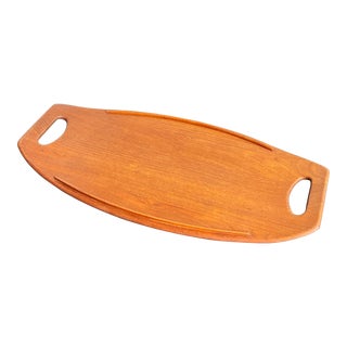 Large Vintage 20" Dansk Danish Teak Serving / Bar Tray For Sale