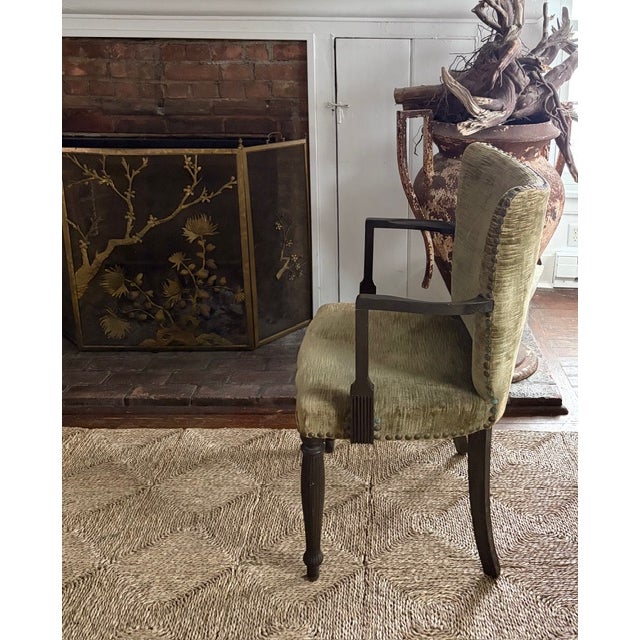 Mid Century Arm Chair With Nail Heads For Sale In New York - Image 6 of 13