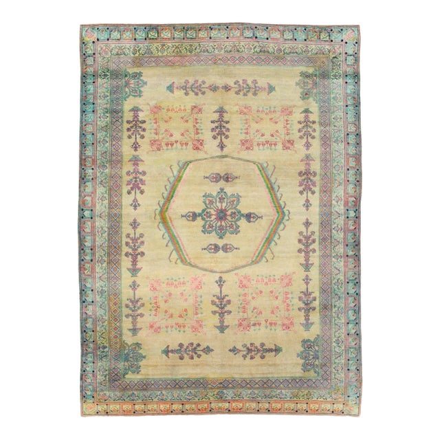 Galerie Shabab Collection Early 20th Century Indian Agra Accent Carpet For Sale