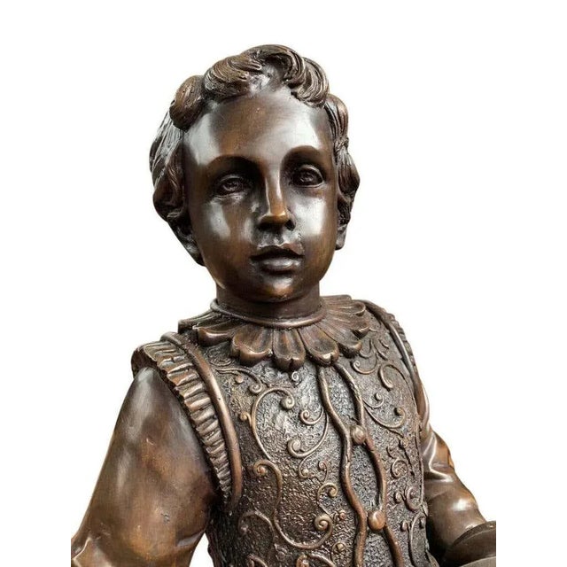 Large Bronze Elizabethan Page Boy Fountain Statues, 20th Century, Set of 2 For Sale - Image 4 of 14