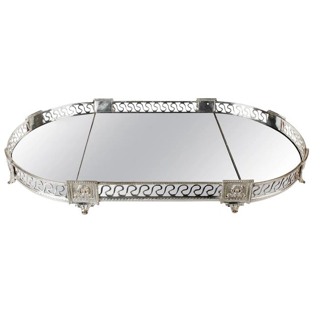 Silver Plate Mirrored Centerpiece Display For Sale