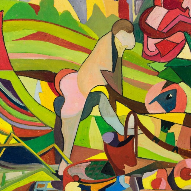 Colorist Still Life Post-Cubist Oil Painting by A. Rigollot, 1961 For Sale In Atlanta - Image 6 of 18