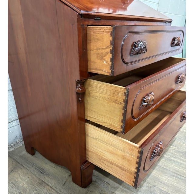 Brown Vintage Davis Cabinet Co Lillian Russell Victorian Style Walnut Secretary Desk For Sale - Image 8 of 15
