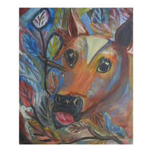1947 Folk Art Calf Painting