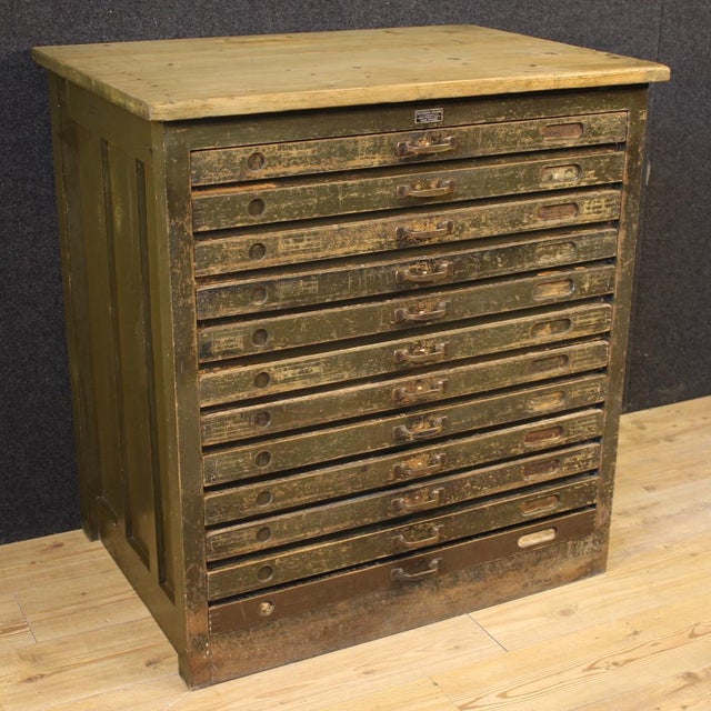 20th Century Woodcut Workshop Chest of Drawers in Lacquered Wood, 1930s For Sale - Image 13 of 13