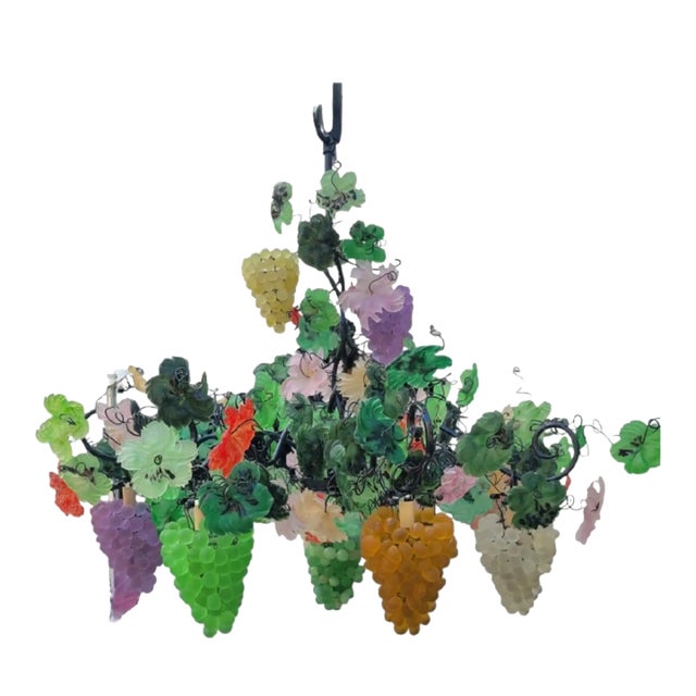 Rare Vintage Monumental Sized 9 Light Murano Glass Cesare Toso Colorful Grape Cluster Chandelier For Sale
