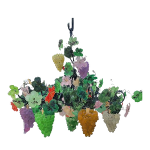 Rare Vintage Monumental Sized 9 Light Murano Glass Cesare Toso Colorful Grape Cluster Chandelier